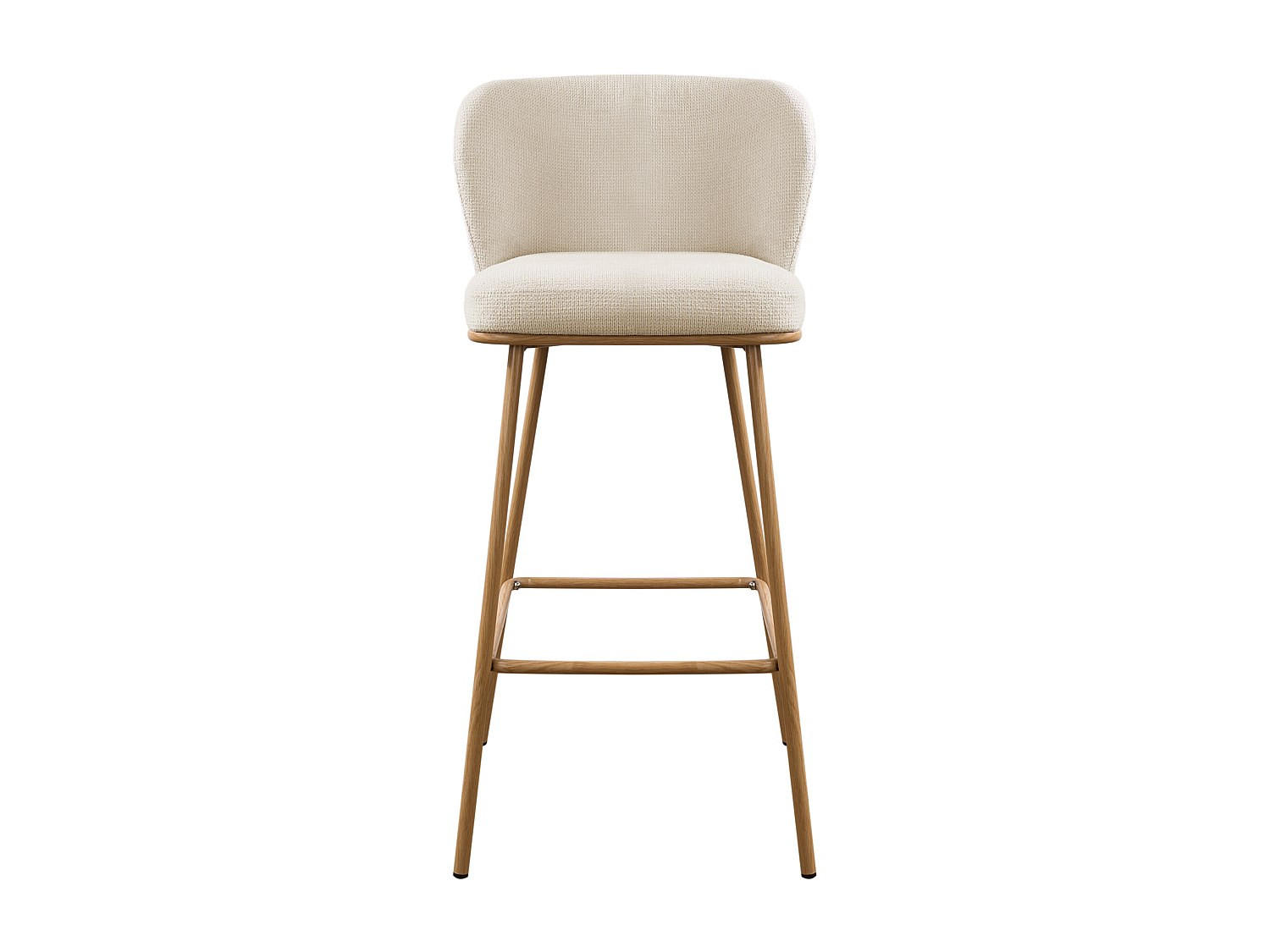 BARHOCKER - 50 cm x 54 cm - stoff - beige Senorase - Beige, Textil/Metall (50/97/54cm) - Vente-Unique