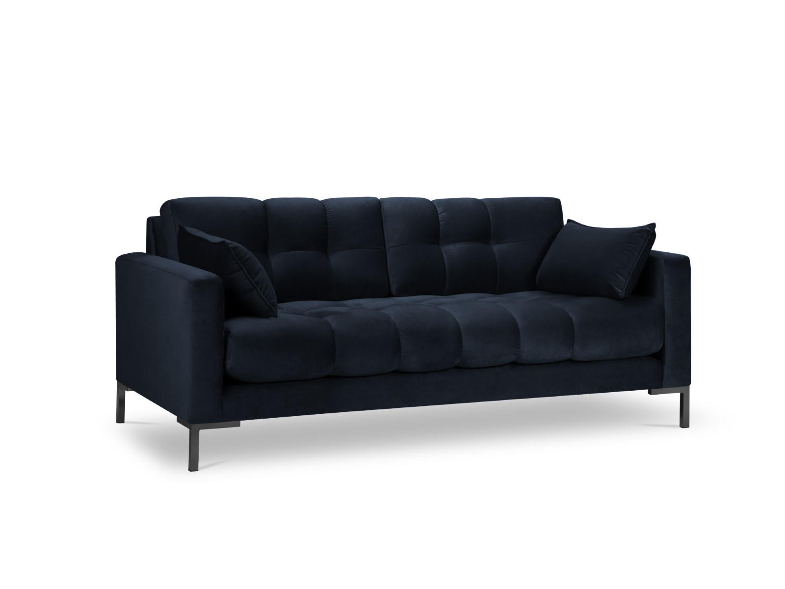 SOFA Mamaia aus Samt dunkelblau 2 Sitzplätze - Dunkelblau, Textil (92/75/152cm) - Micadoni