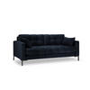 SOFA Mamaia aus Samt dunkelblau 2 Sitzplätze - Dunkelblau, Textil (92/75/152cm) - Micadoni