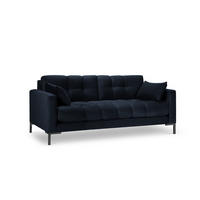 SOFA Mamaia aus Samt dunkelblau 2 Sitzplätze - Dunkelblau, Textil (92/75/152cm) - Micadoni