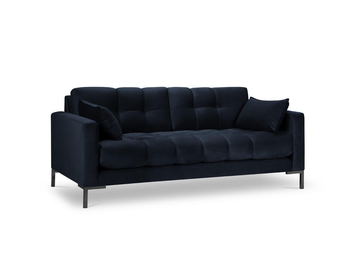 SOFA Mamaia aus Samt dunkelblau 2 Sitzplätze - Dunkelblau, Textil (92/75/152cm) - Micadoni