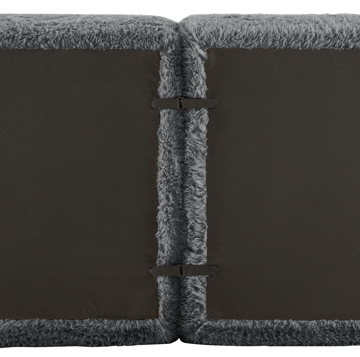 ECKSOFA aus Plüsch in Grau mit modularem Design - Grau, Textil (179/73/291cm) - Modfu
