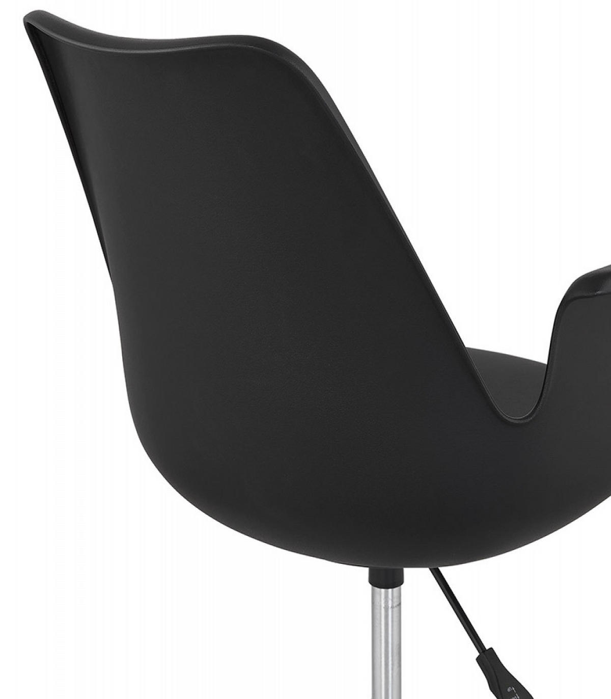 BÜROSTUHL mit Armlehnen aus Kunststoff und Rollen TRIP, Schwarz 58x58x22,3 cm - Chromfarben/Schwarz, Kunststoff/Metall (58/22/58cm) - KADIMA DESIGN