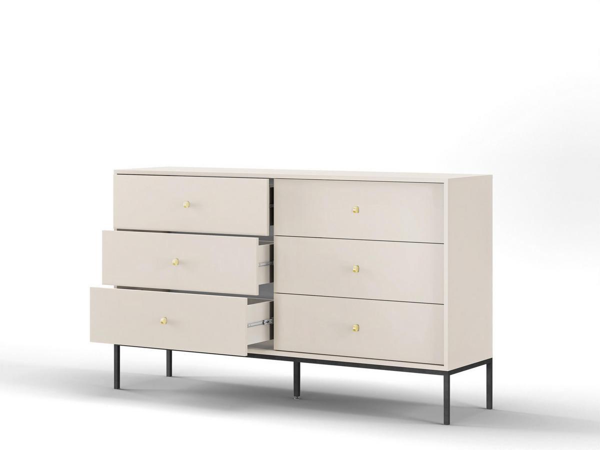 KOMMODE, sandbeige, 154 x 83 x 39 cm - Beige, Holzwerkstoff (154/83/39cm) - 3XE LIVING