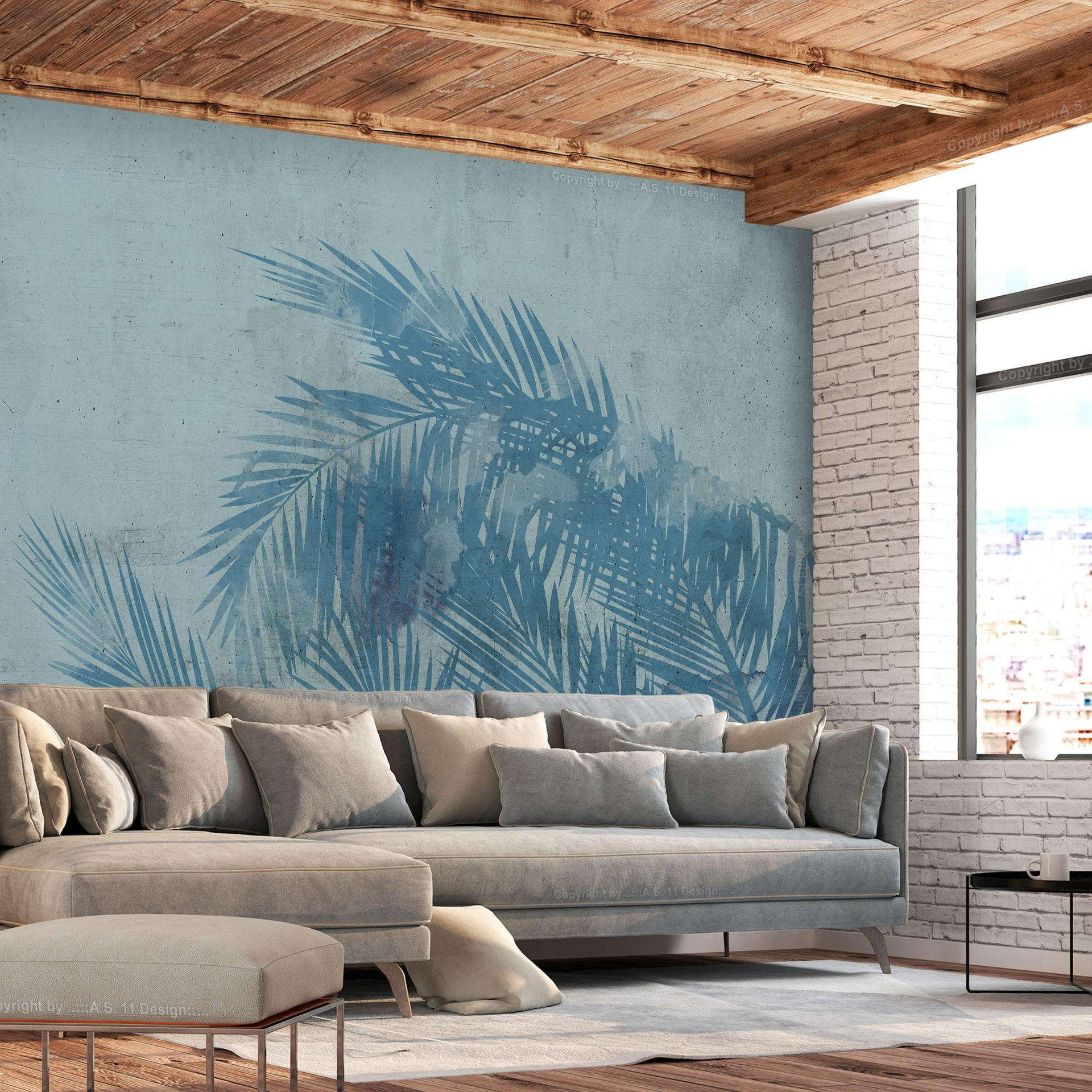 SELBSTKLEBENDE FOTOTAPETE 294/210 cm - Blau, Kunststoff/Textil (294/1cm) - KUNSTLOFT