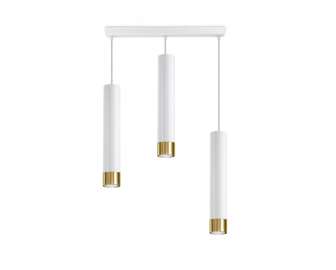 PENDELLEUCHTE Mialno Tube - Goldfarben/Weiß, Metall (8/50/100cm) - kiki design