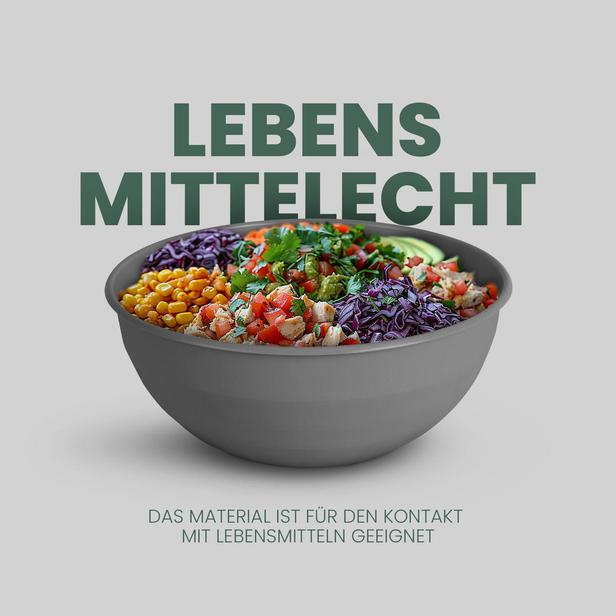 SCHÜSSEL Kunststoff Ø25,5 cm Grau 1er-Pack - Grau, Kunststoff (25/25/10cm)