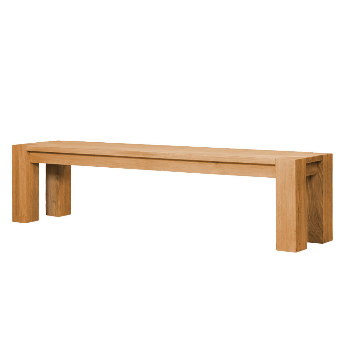 SITZBANK - Eiche massiv - Eichefarben, Holz (205/45/39cm) - home24