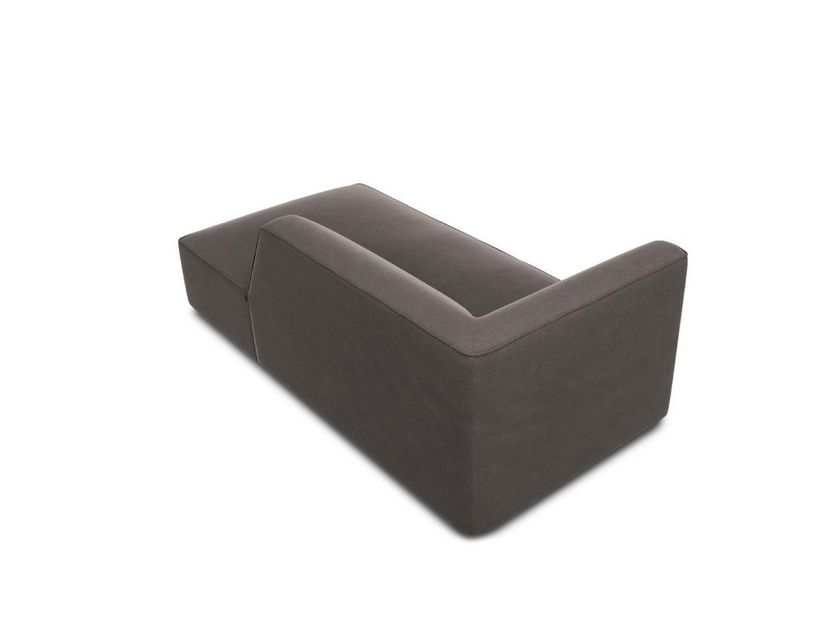 CHAISELONGUE rechts Ruby aus Samt dunkelgrau - Dunkelgrau, Textil (93/69/180cm) - Micadoni