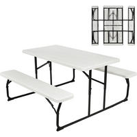 PICKNICKTISCH Klappbarer Weiß - Weiß, Metall - COSTWAY