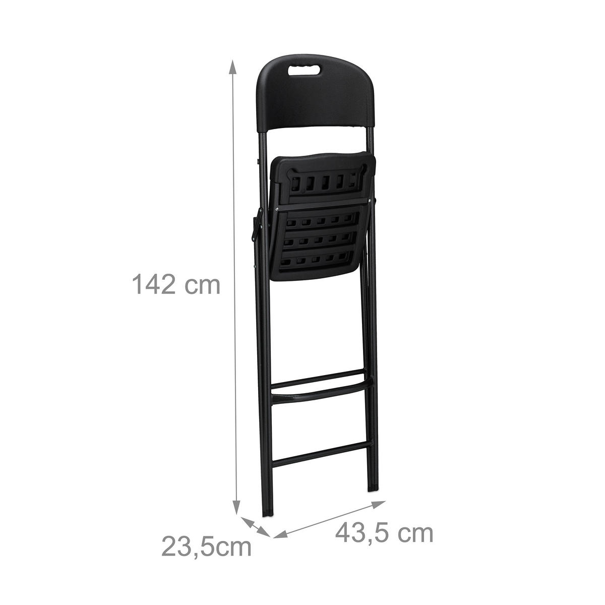 2XBARHOCKER - Schwarz, Kunststoff/Metall (44.5/118/82cm) - Relaxdays