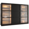 SCHWEBETÜRENSCHRANK 200/250/62 3-türig - Schwarz, Holz/Kunststoff (250/200/62cm) - Abiks Möbel