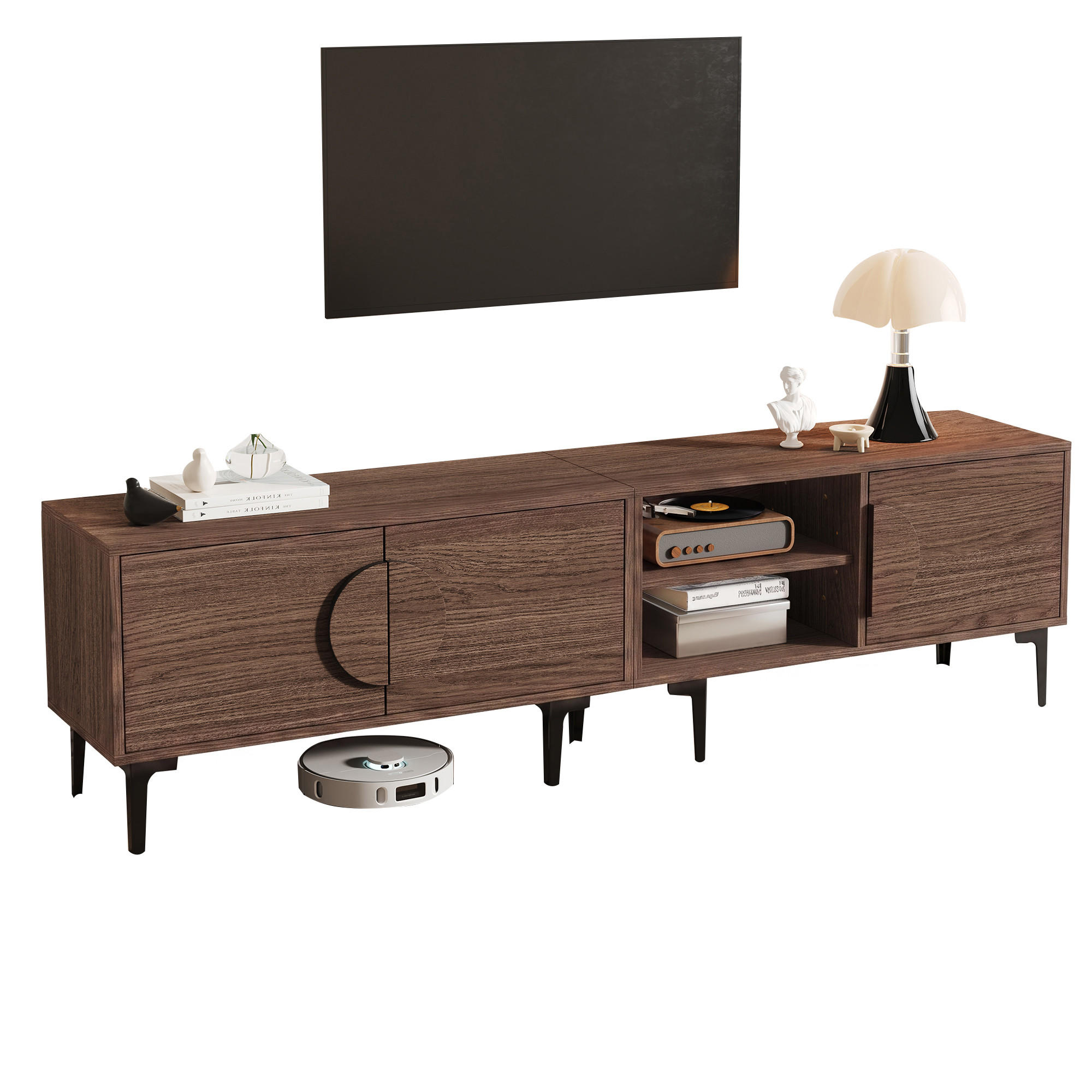 Beauniv Tv-Element Braun 35x49x180 cm