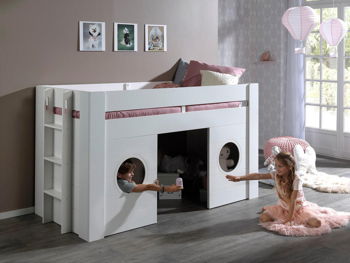 HOCHBETT Karella 215x120x96 aus MDF in Weiß - Weiß, Holzwerkstoff (90/200cm) - 58aufmkessel