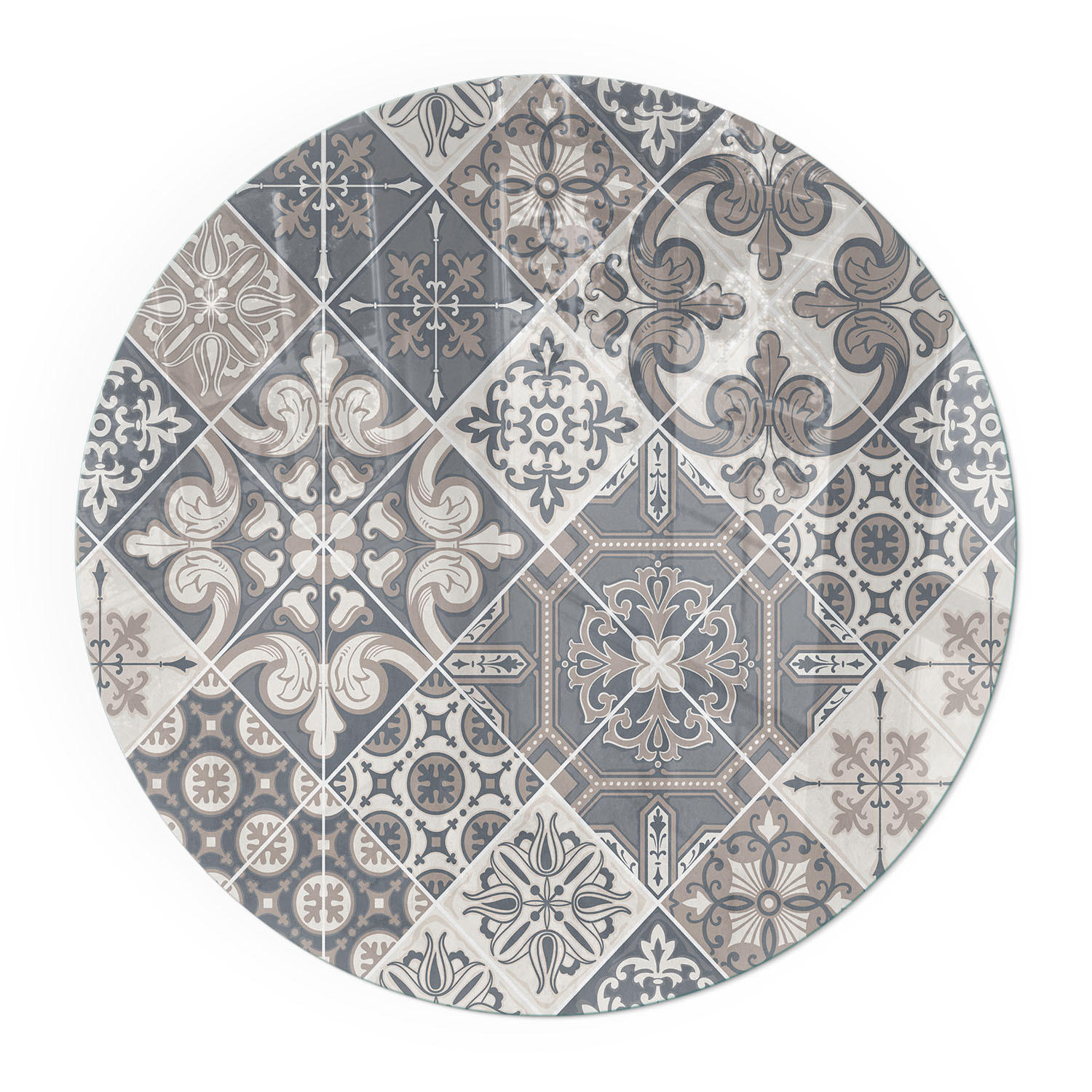 GLASPLATTE für Kamin Ø 90 cm - Grau, Glas (90/90/0.4cm) - TULUP