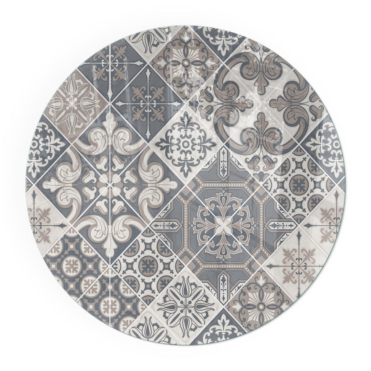 GLASPLATTE für Kamin Ø 90 cm - Grau, Glas (90/90/0.4cm) - TULUP