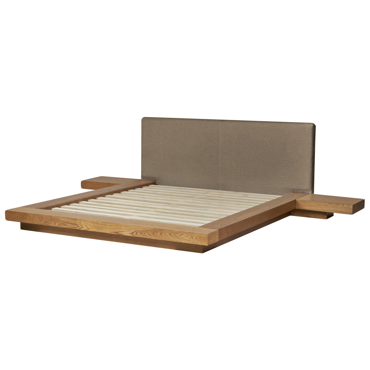 BETT mit Lattenrost 160/200 cm MDF-Platte Hellbraun Zen - Hellbraun, Holz (160/200cm) - Beliani