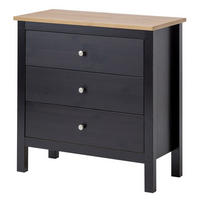 KOMMODE Massivholz 37/75/75 cm - Schwarz, Holz (75/75/37cm) - hagge home