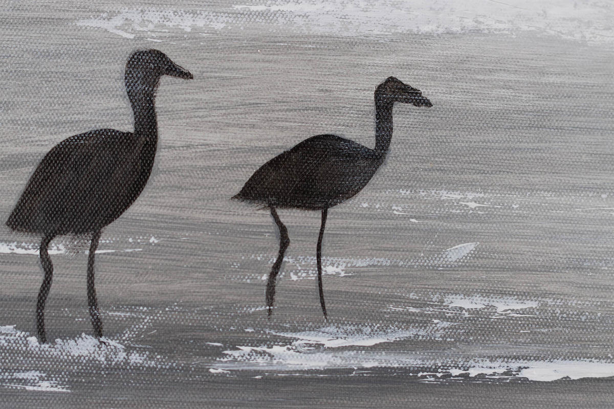 ACRYLBILD HANDGEMALT 60/90 cm - Silberfarben/Grau, Holz/Textil (60/90cm) - KUNSTLOFT