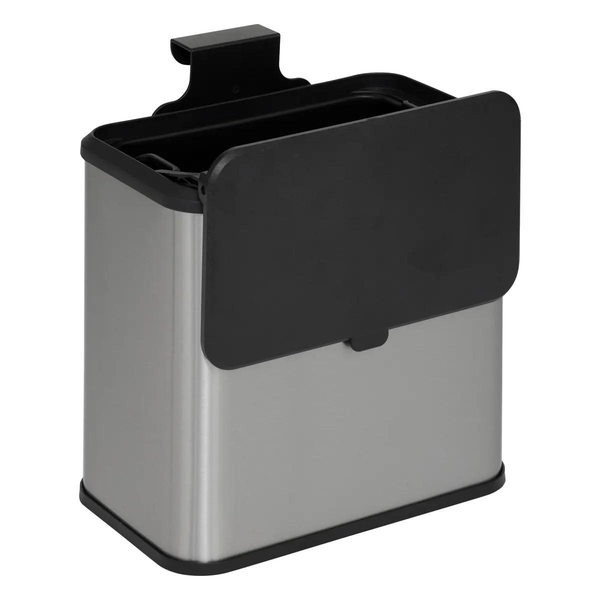BIO-ABFALLEIMER mit Edelstahlgehäuse 5 l 24,7/15,5/25,5 cm - Silberfarben, Metall (15.5/25.5/24.7cm) - 5five Simply Smart