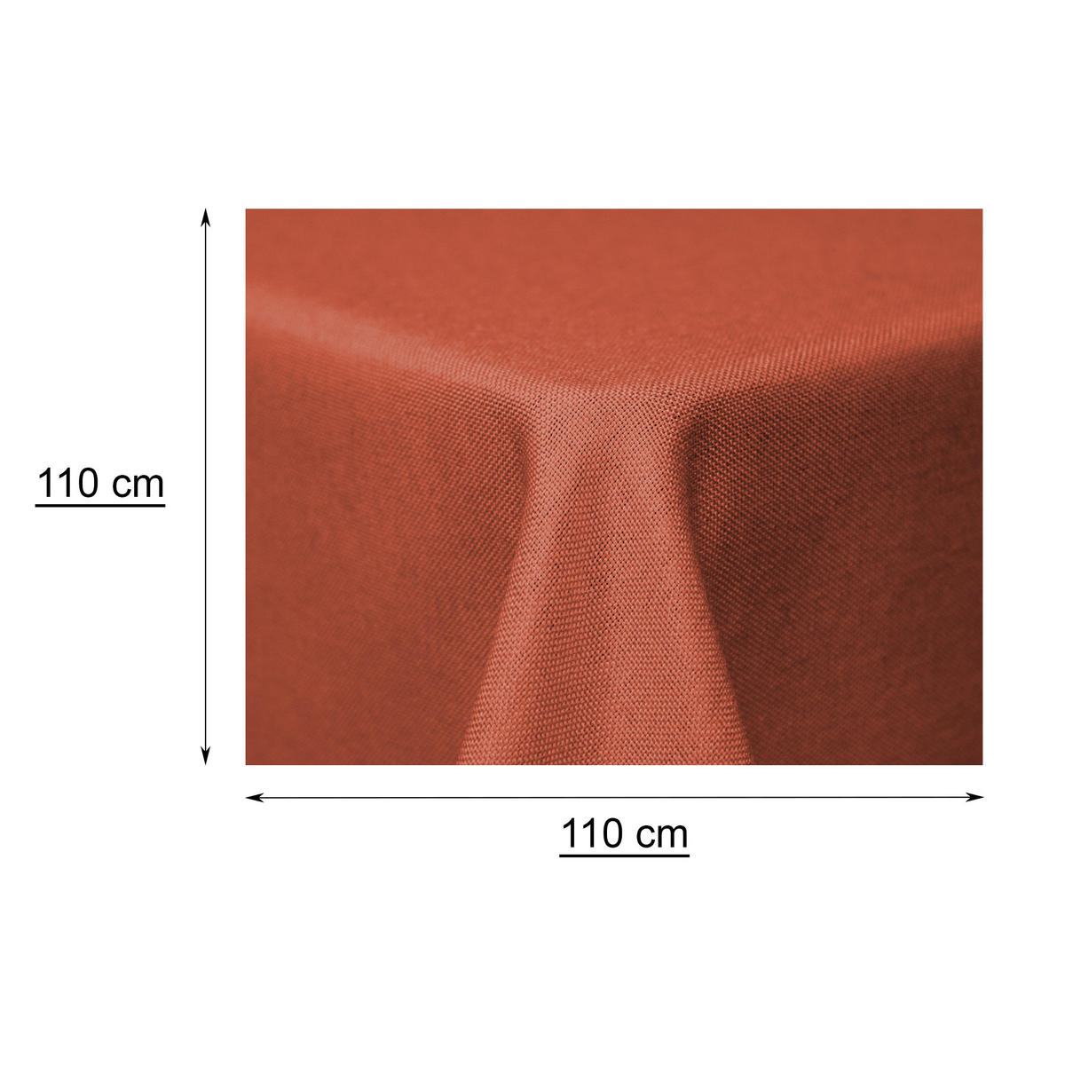 TISCHDECKE Leinenoptik 110x110 cm eckig Terracotta - Terracotta, Kunststoff (110/110cm) - TiborTex