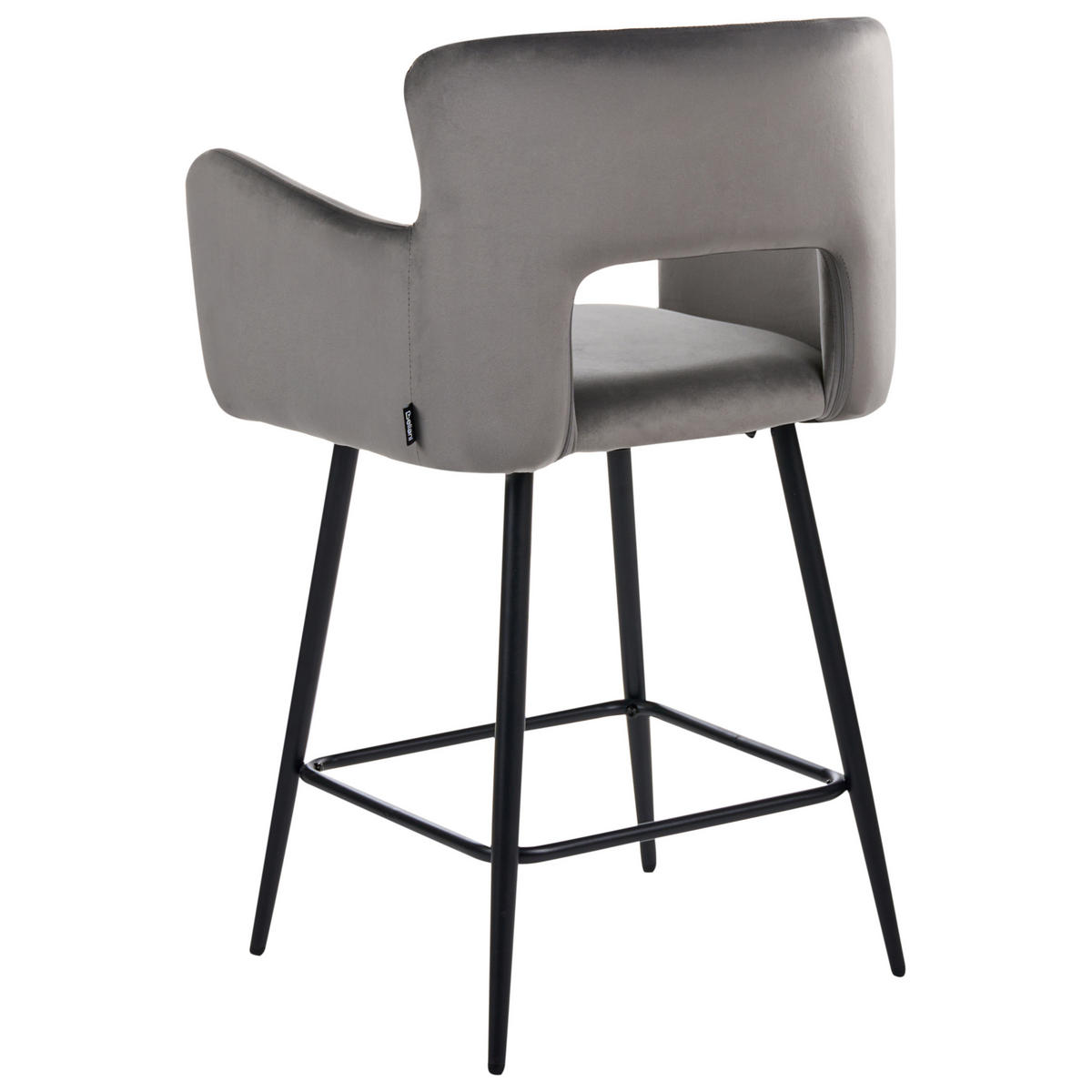 BARSTUHL 2er-Set Samtstoff Hellgrau Sanilac - Hellgrau, Textil (53/94/51cm) - Beliani