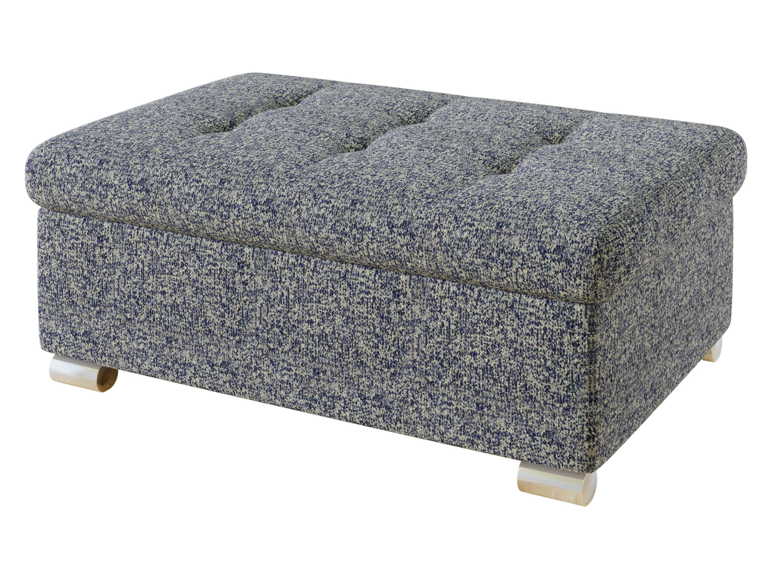 POLSTERHOCKER Niko Groß - Silberfarben/Multicolor, Holz/Textil (96/41/70cm) - MIRJAN24