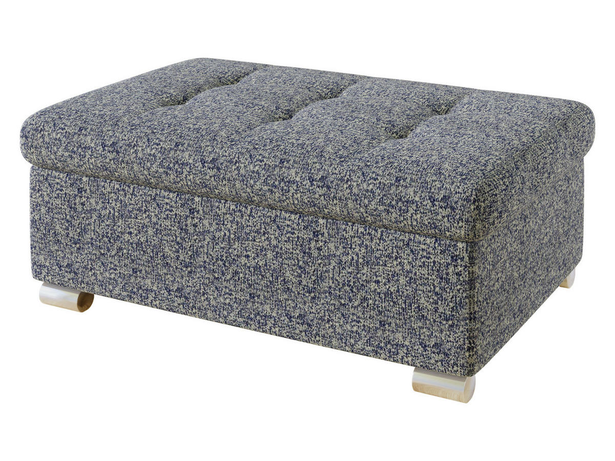 POLSTERHOCKER Niko Groß - Silberfarben/Multicolor, Holz/Textil (96/41/70cm) - MIRJAN24