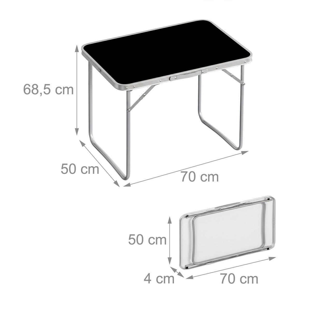 CAMPINGTISCH - Multicolor, Holzwerkstoff/Metall (50/70/68.5cm) - Relaxdays