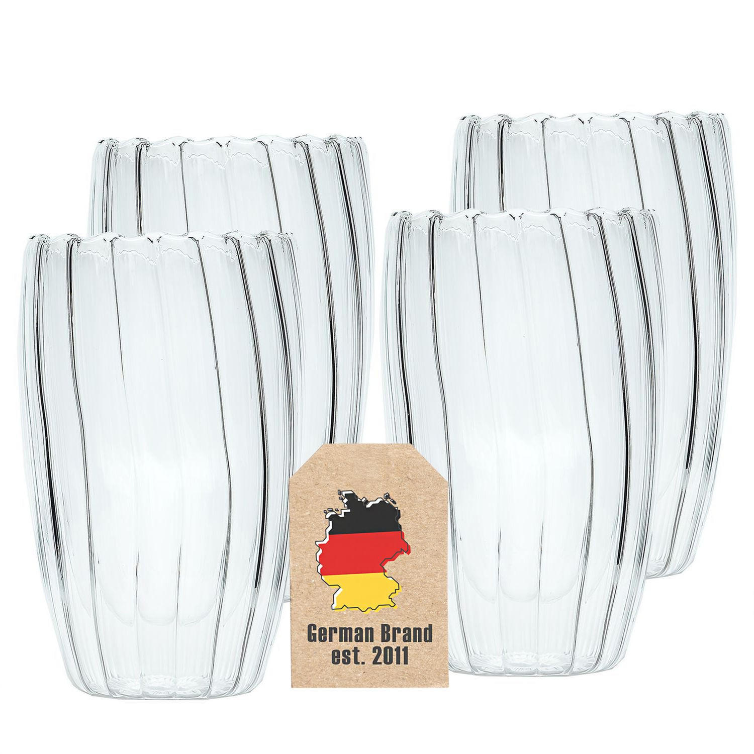 THERMO GLAS SET 350 ml (4-tlg) - Transparent, Glas - Intirilife