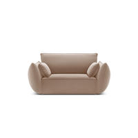 SESSEL Kaelle aus Samt beige - Beige, Textil (100/85/128cm) - Micadoni