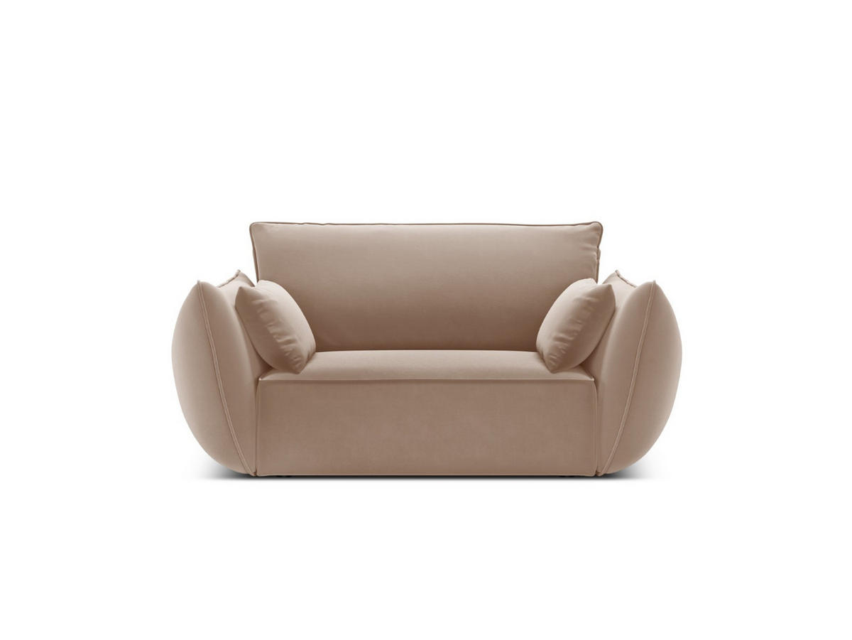 SESSEL Kaelle aus Samt beige - Beige, Textil (100/85/128cm) - Micadoni