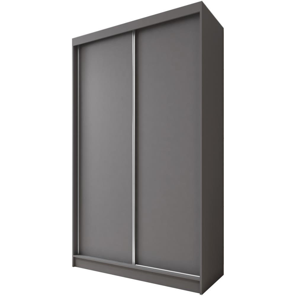 SCHWEBETÜRENSCHRANK Mario 120/216/61 graphit - Graphitfarben, Holzwerkstoff (120/216/61cm) - Beautysofa