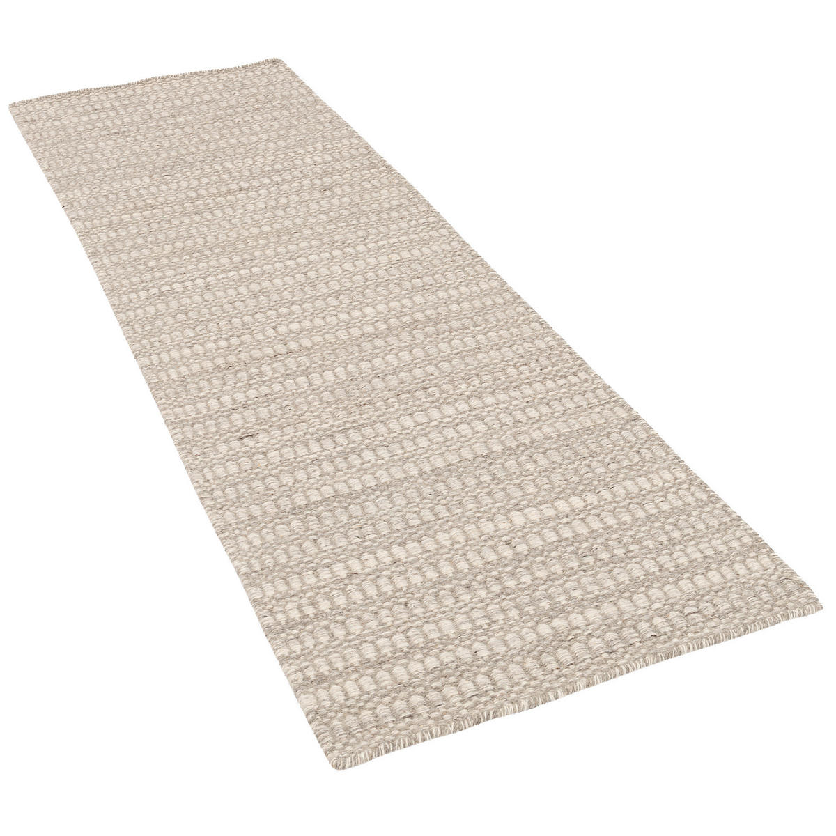 NATUR TEPPICH LÄUFER WOLLE SKANDI MELIERT - Grau, Textil (70/130cm) - Pergamon