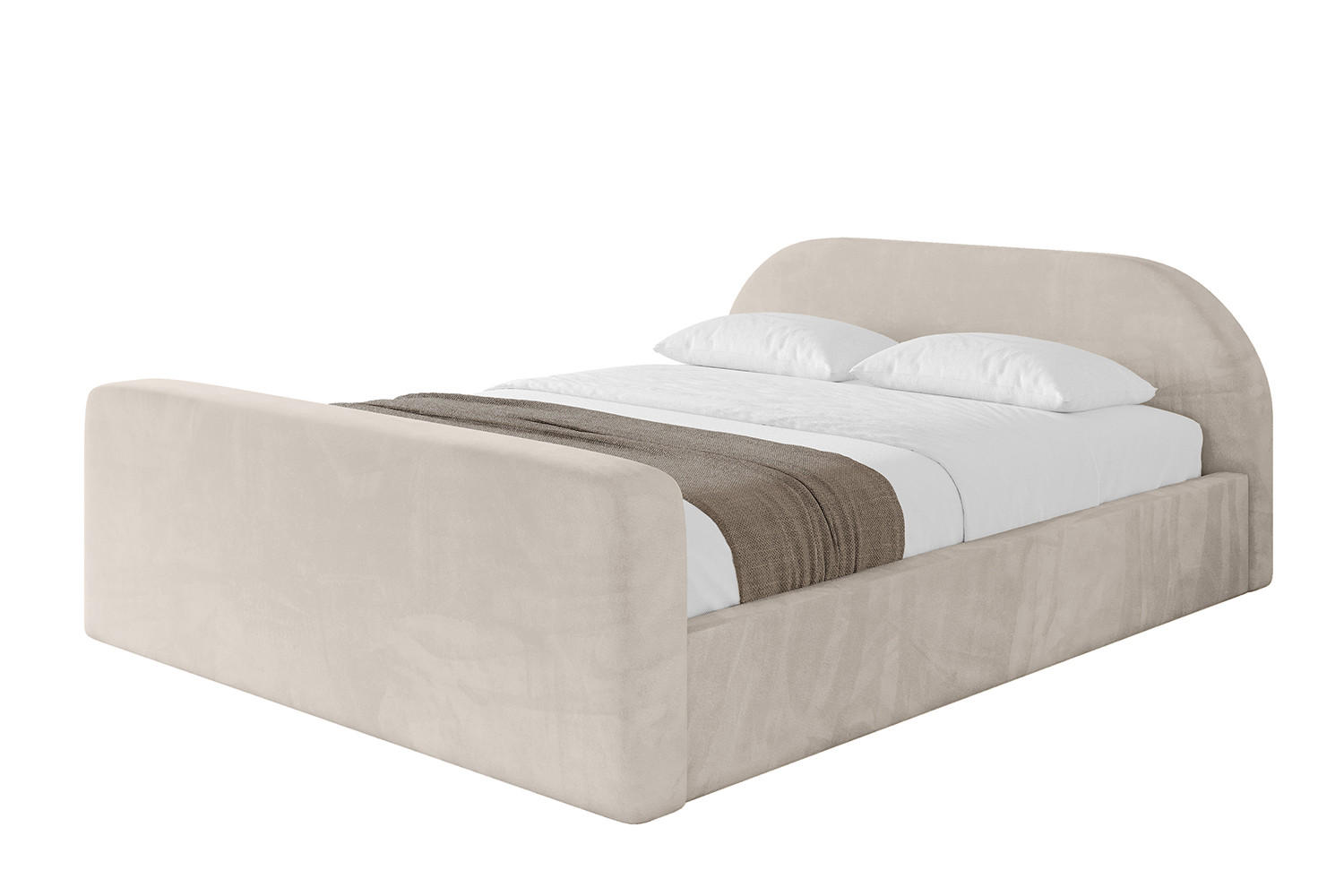 POLSTERBETT mit Bettkasten, Fußteil und Lattenrost, Boxbett ohne Matratze - TIVON-Z-V1 180x200 Beige - Beige, Holzwerkstoff/Textil (180/200cm) - ALTDECOR