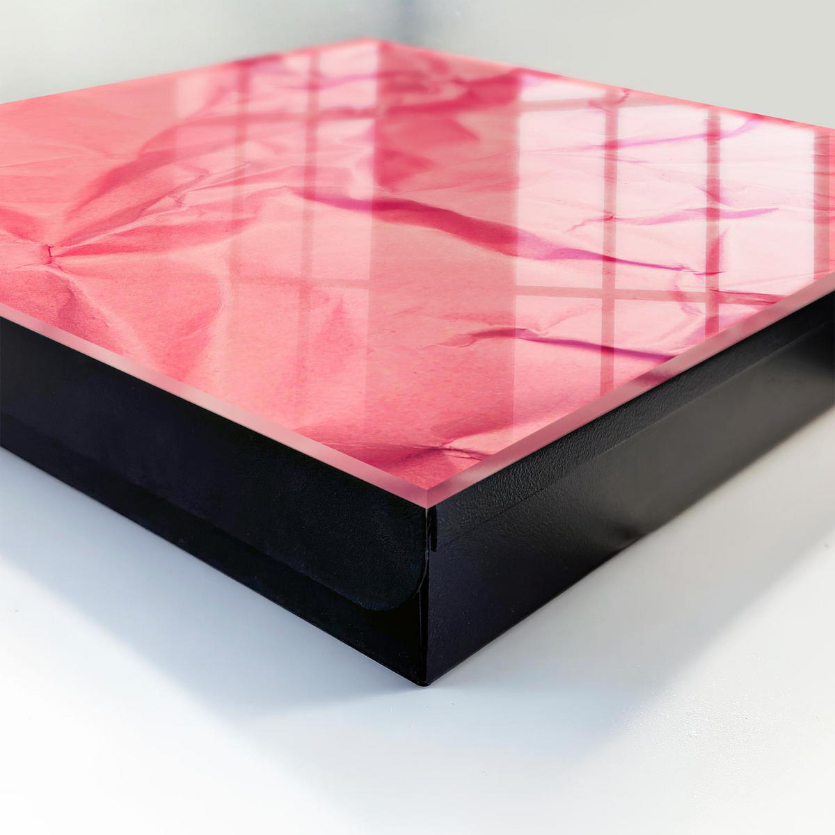 SCHLÜSSELBOX Schwarz 30x30 cm- Türöffnung nach rechts - Rosa Textur - Pink, Metall (30/30/5cm) - TULUP