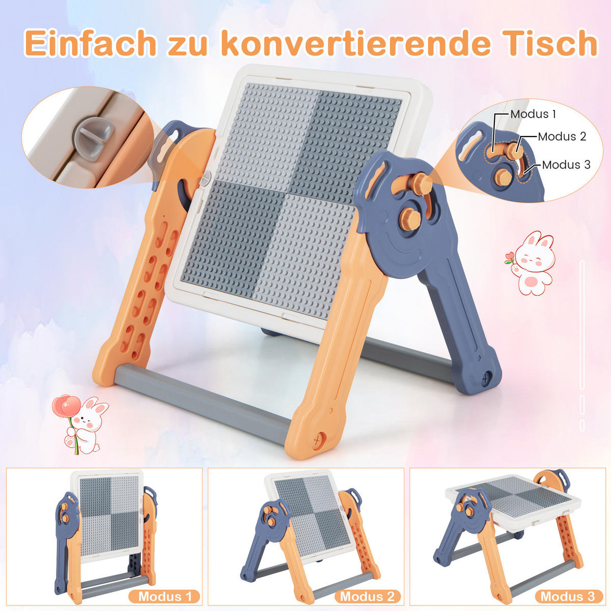 KINDERTISCH Mehrfarbig - Multicolor, Kunststoff (58/55/84cm) - COSTWAY