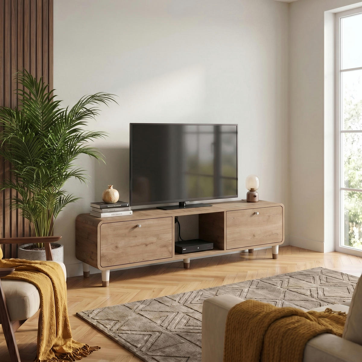 TV-LOWBOARD Doro Eiche natur 150/34/41 cm - Naturfarben, Holzwerkstoff/Kunststoff (150/41/34cm) - Decortie