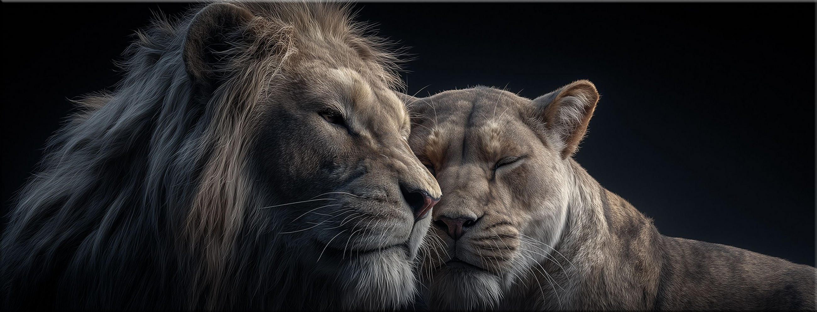 GLASBILD 80x30 cm Löwen - Beige, Glas (80/30cm) - artissimo