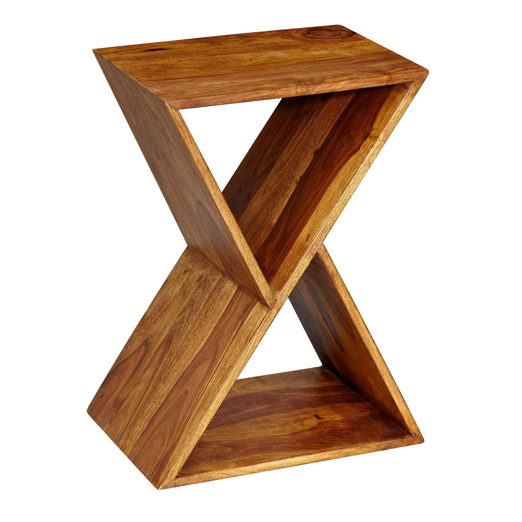 BEISTELLTISCH X-Form SVEA Anstelltisch - Braun, Holz (43/30/60cm) - tinkaro