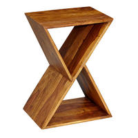 BEISTELLTISCH X-Form SVEA Anstelltisch - Braun, Holz (43/30/60cm) - tinkaro