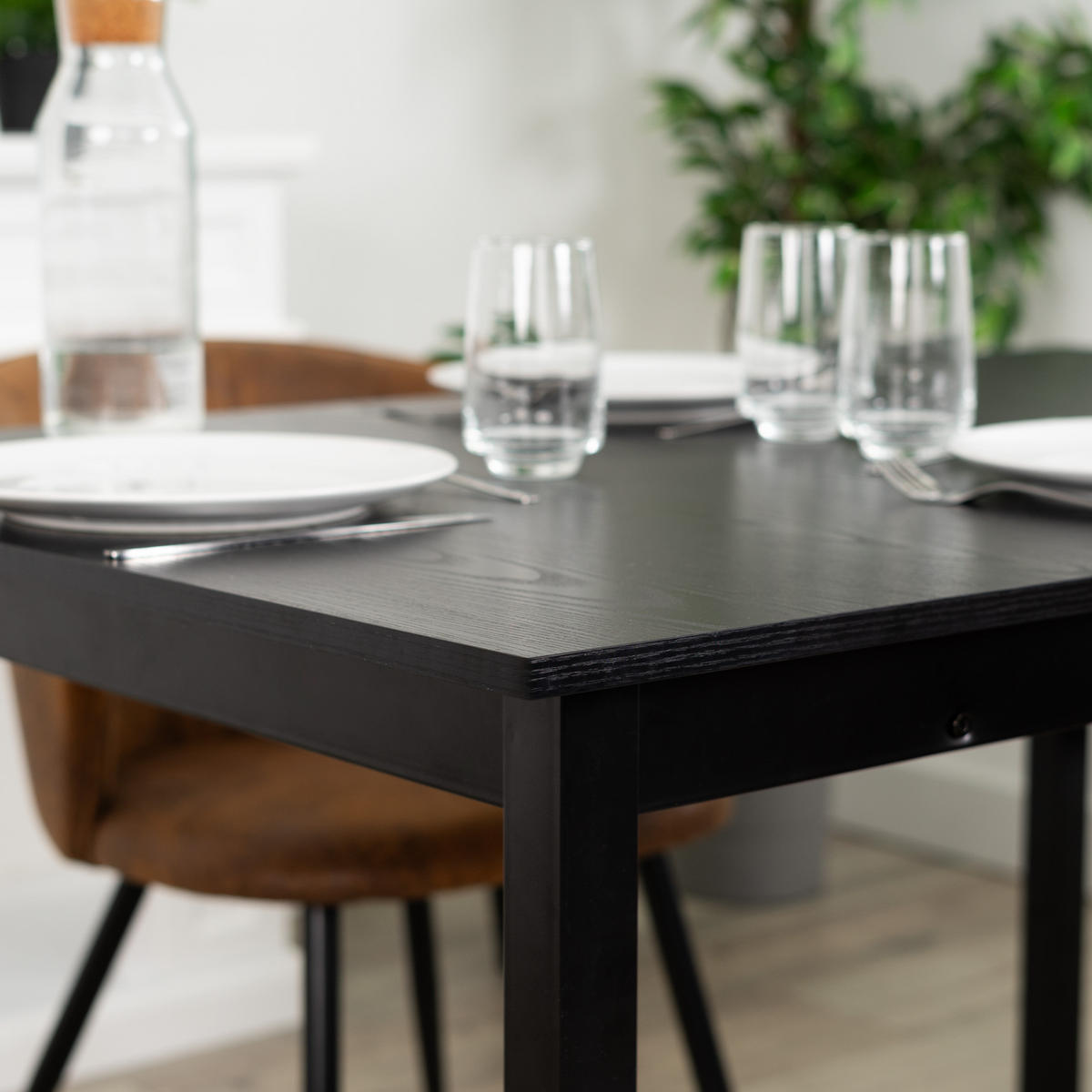 ESSTISCH Composite wood in Schwarz - Schwarz, Holzwerkstoff (160/80/75cm) - Meubles Cosy