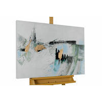 ACRYLBILD HANDGEMALT 100/75 cm - Grau/Grün, Holz/Textil (1.8/75cm) - KUNSTLOFT