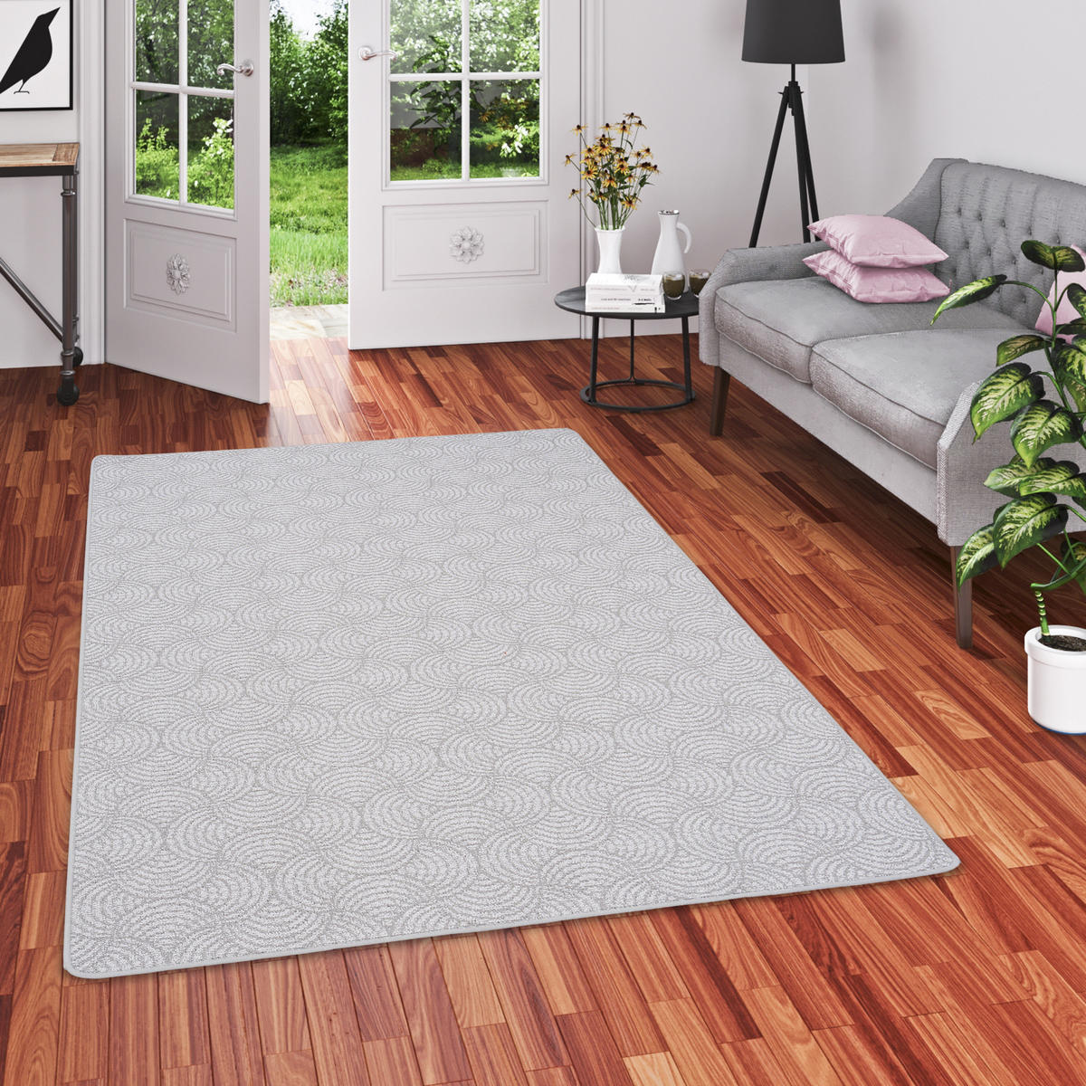 FEINSCHLINGE DESIGNER TEPPICH CIRCLE - Grau, Textil (200/250cm) - Snapstyle