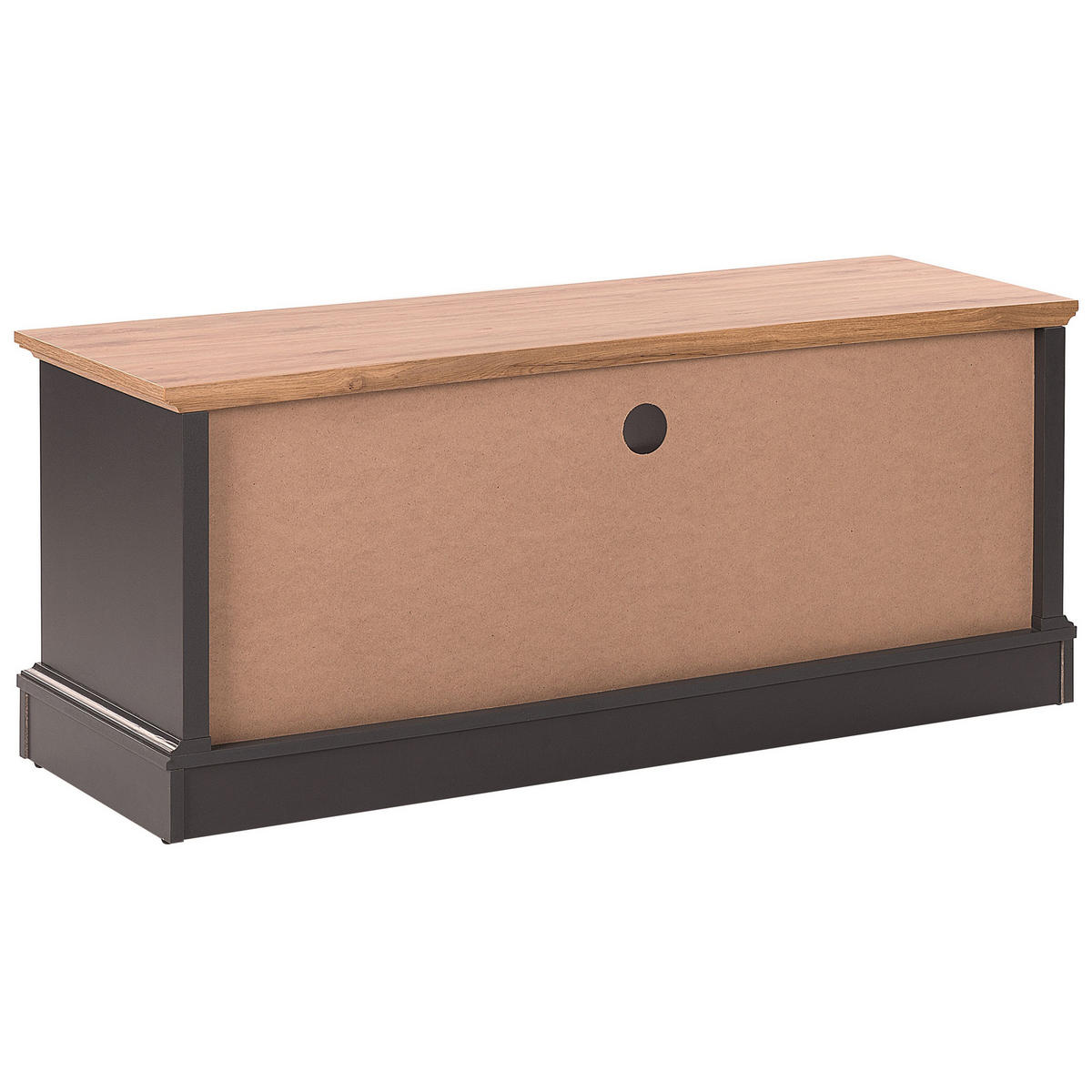 TV STOLEK Šedý, Světle hnědý, GARET 40/120/50 cm - šedá, kompozitní dřevo (120/50/40cm) - Beliani