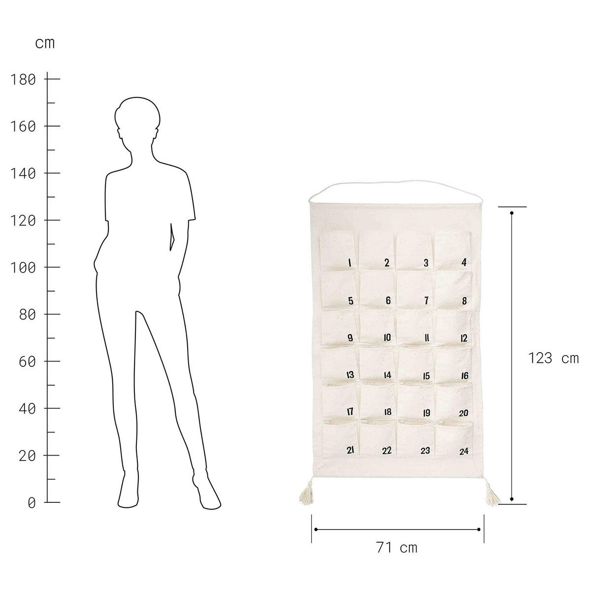 ADVENTSKALENDER Santa Is Coming - Beige/Goldfarben, Textil (71/71/123cm) - Butlers