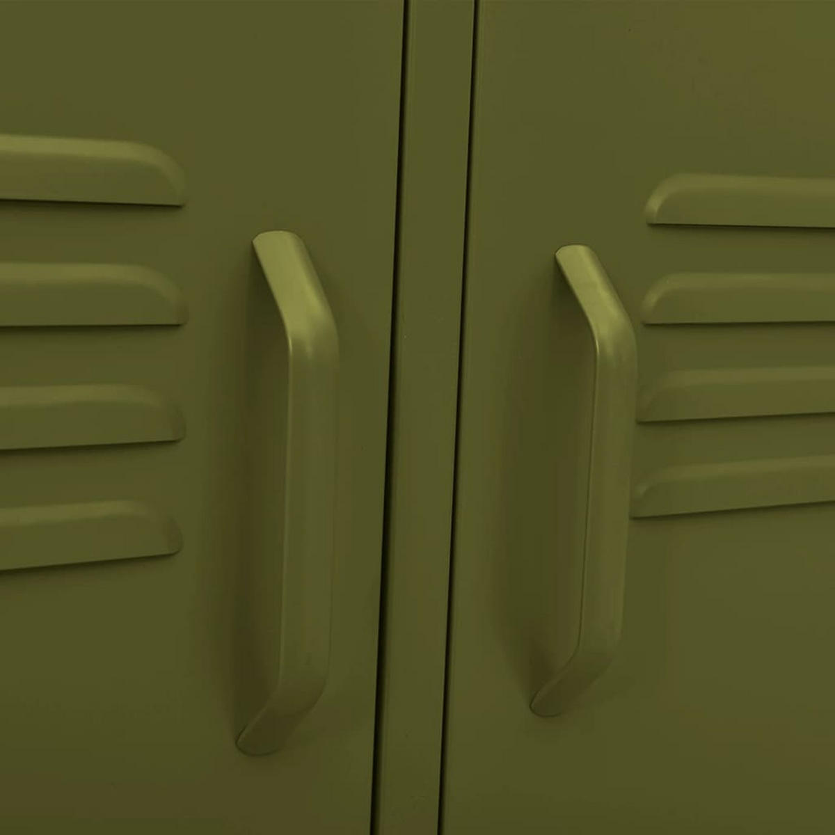 LOWBOARD mit 2 Türen, 1 Regal 105/35/50 cm aus Stahl in Olivgrün - Grün, Metall (105/50/35cm) - vidaXL