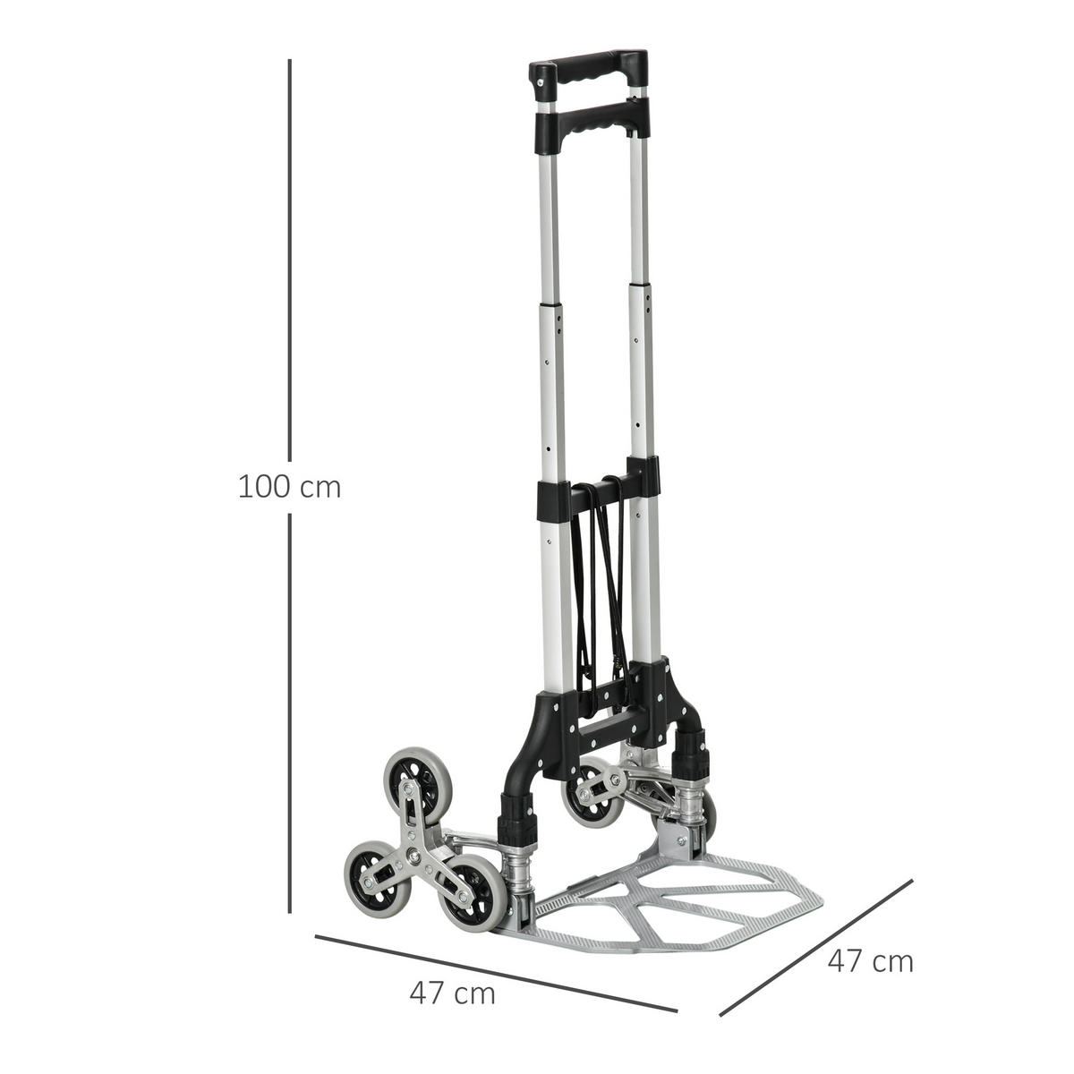 KLAPPBARER Treppensteiger, Silber - Multicolor, Metall (47/100/47cm) - DURHAND