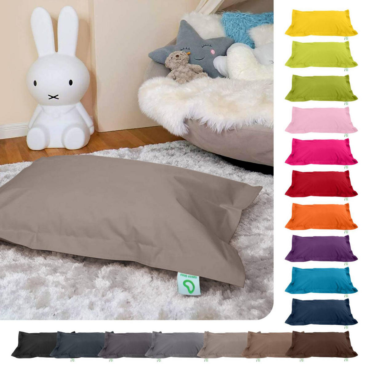 KINDER-SITZSACK 70x100cm - 70 Liter - Beige, Textil (70/10/100cm) - Green Bean