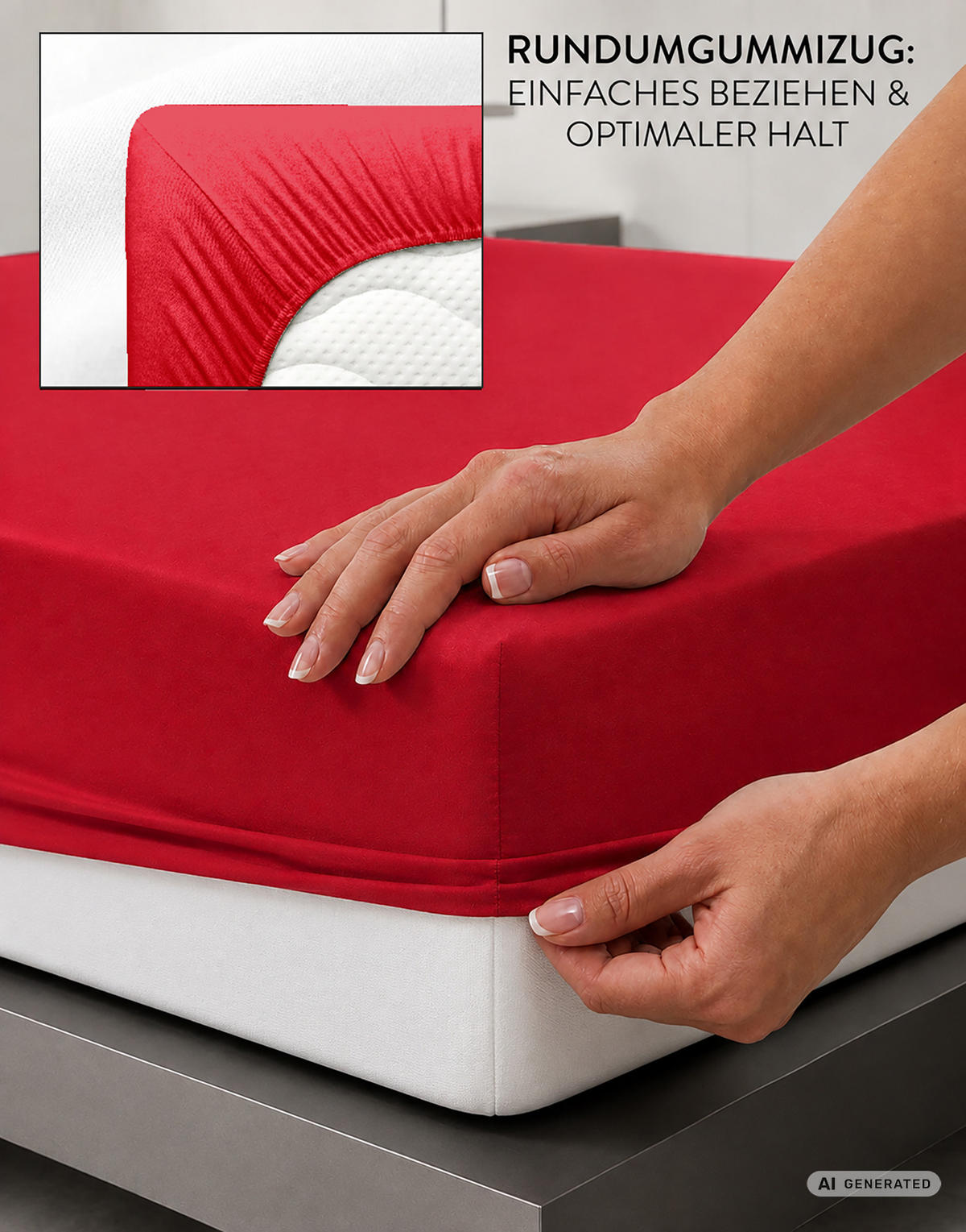 SPANNBETTTUCH Basic Jersey rot, 120x200 cm - Rot, Textil (120/200cm) - Castell